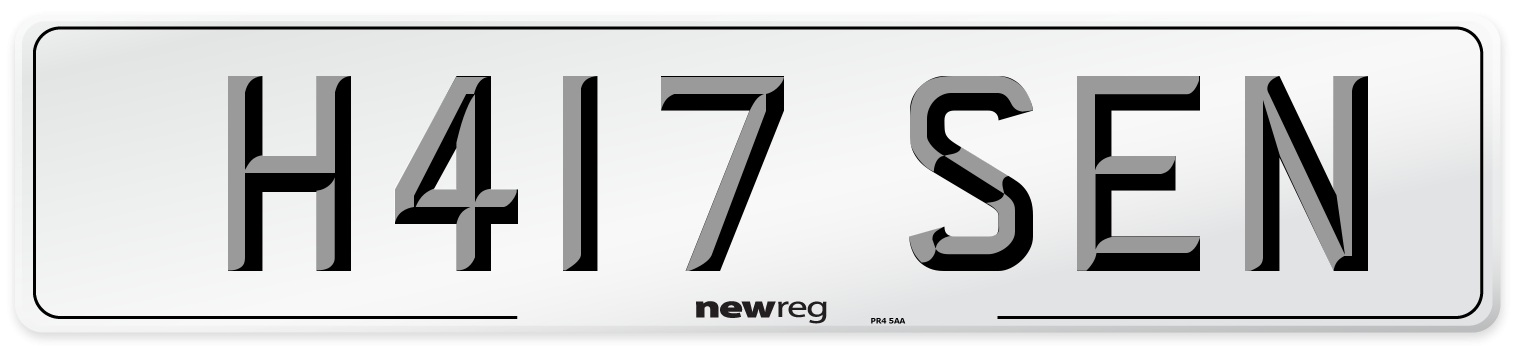 H417 SEN Number Plate from New Reg